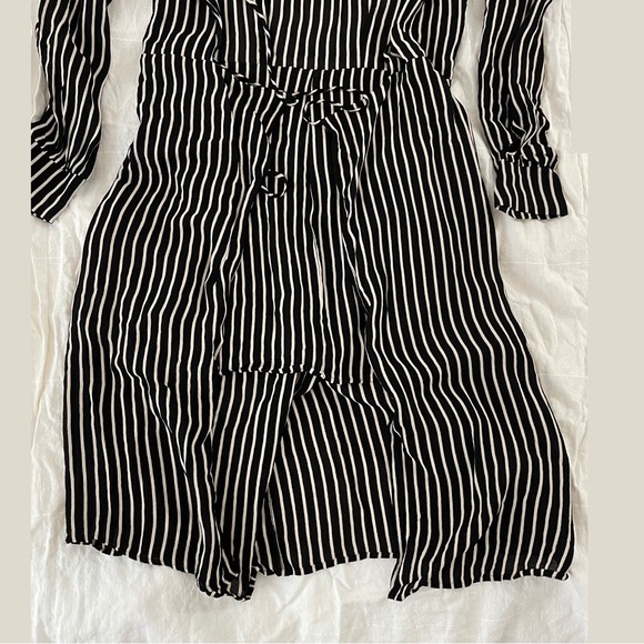 Reformation Salem Striped Crepe Wrap Dress - Picture 8 of 13